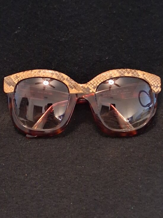 VTG Emmanuelle Khanh 5050 Genuine Snakeskin Tortoise Oversized Sunglasses France main image 9